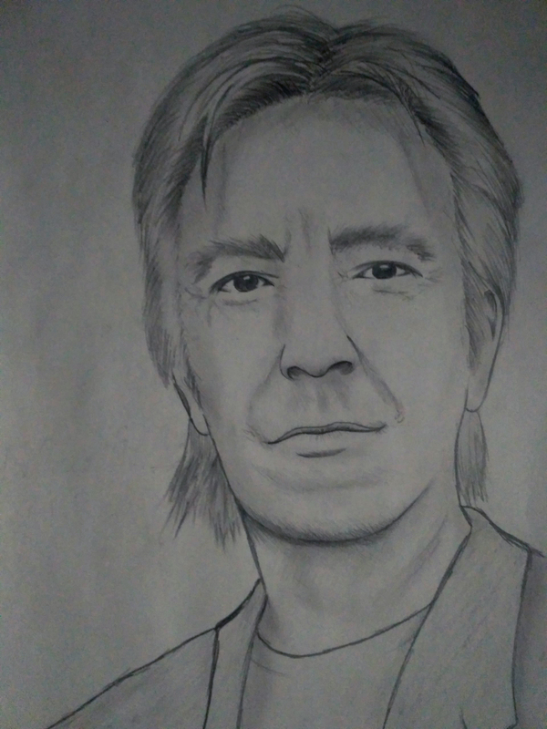 Alan Rickman - My, Alan Rickman, Death, Memory, Severus Snape, Drawing, Pencil