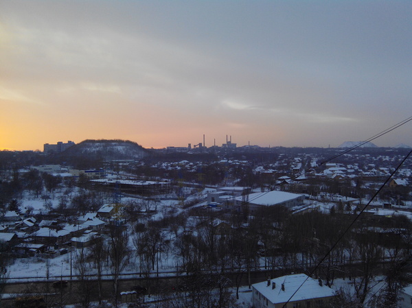 Winter Donetsk - My, Donetsk, Sunset, Terricon, Donbass, Not politics, Town, Photo