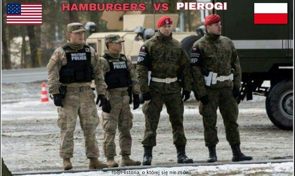 Hamburgers and dumplings - Poland, Army, USA