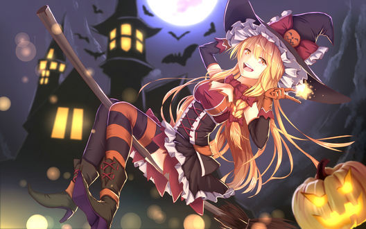 Marisa Kirisame - Kirisame marisa, Touhou, Anime art, Witches, , Longpost