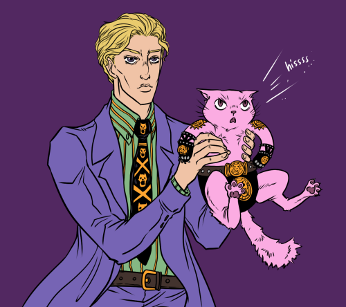 David Bowie and the deadly cat. - Anime, Jojos bizarre adventure, Killer Queen, Yoshikage Kira