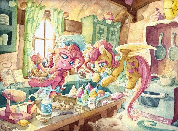 Add a Little More - My Little Pony, PonyArt, Pinkie Pie, Fluttershy, The-Wizard-Of-Art