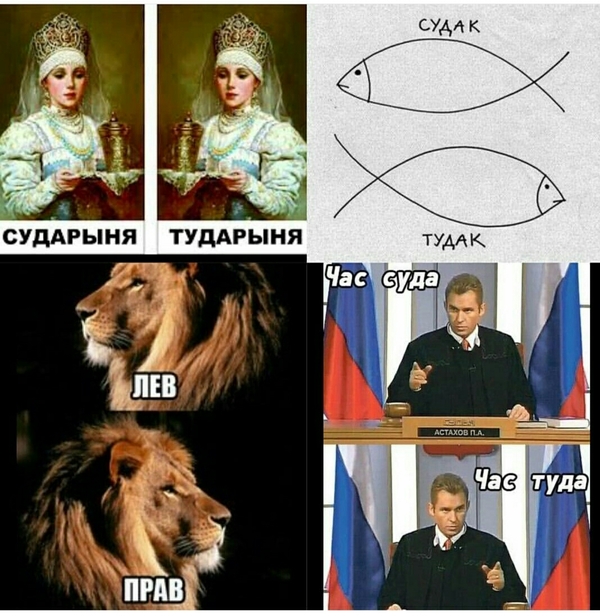 Туда суда - Туда-Сюда, Лево-Право, Тудак-Судак, Лев, Игра слов