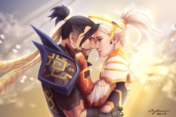 Looks like cute art - Games, Artstation, Mercy, Hanzo, Overwatch, Art