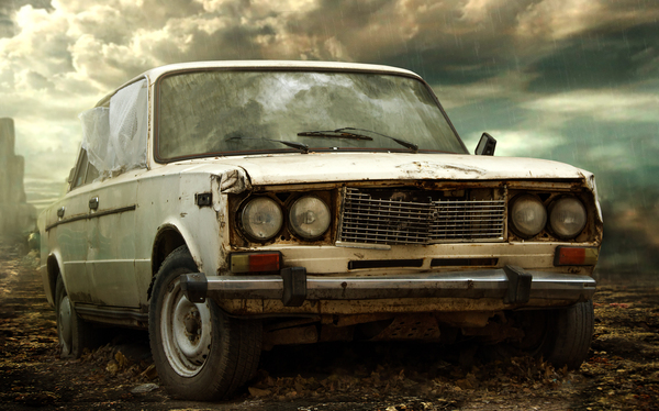 Post-apocalyptic VAZ - My, AvtoVAZ, The photo, Collage, Canon 60d, Auto junk, Apocalypse