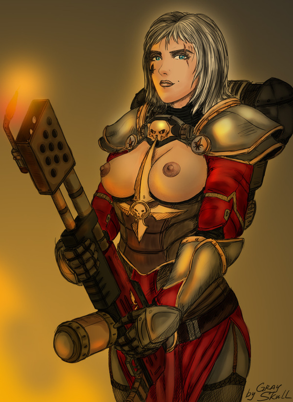 Sister of Battle Gray Skull in color - NSFW, Warhammer 40k, Adepta Sororitas, Faphammer, Gray-skull