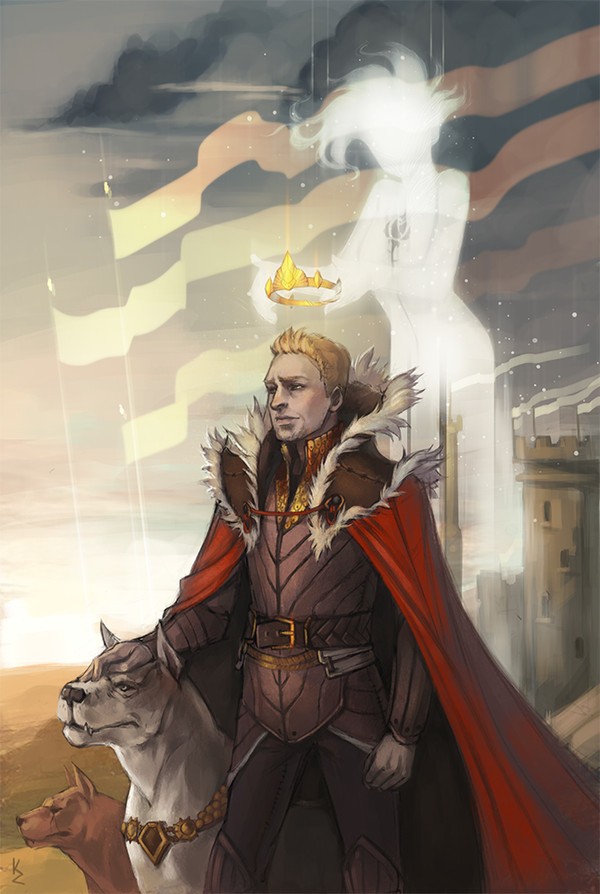 King Alistair and the Gray Warden - My, , Dragon age, Art, Alistair, Grey Guardian