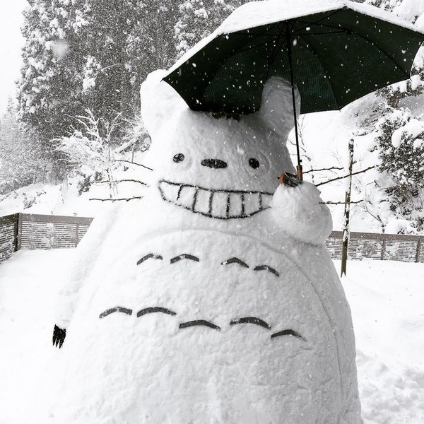 Japanese snowmen =) - Japan, snowman, Snow, Winter, Longpost