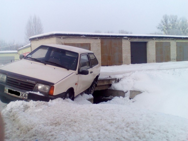 The venue cannot be changed - My, Trap, Failure, Car, Garage, Snow, , Photo