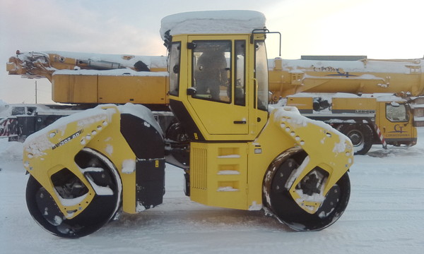 Loading a BOMAG roller with cranes - My, Grind, Technics, Tap, Just not to work, Video, Longpost