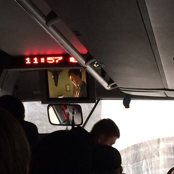 When even on buses they play Sherlock - My, Sherlock Holmes, Bus, Rostov-on-Don, Photo, Mine City, Drive, , Serials
