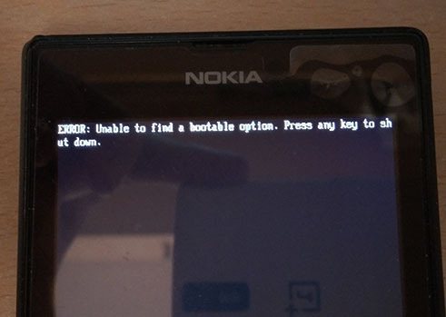 Error when turning on Nokia Lumia - My, Windows Phone, Error, Nokia Lumia