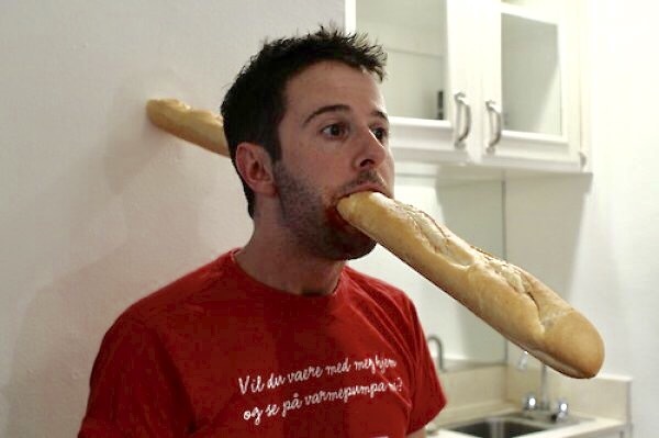 When you hire a Frenchman to kill. - France, Baguette, Bread, Headshot, Foreshortening