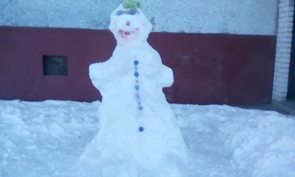 red woman - My, snowman, Found