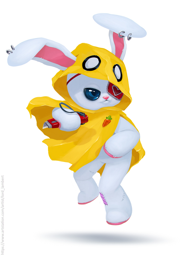 Bunny - My, Bunny, Cartoons, Toys, Anime, Digital drawing, Fantasy