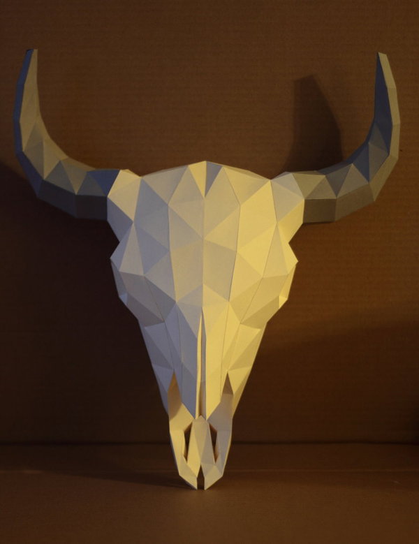 old PAPA. Bison skull. Everything is simple. How to make, where to get. - My, Papercraft, Homemade, did it myself, Paper products, With your own hands, , Longpost