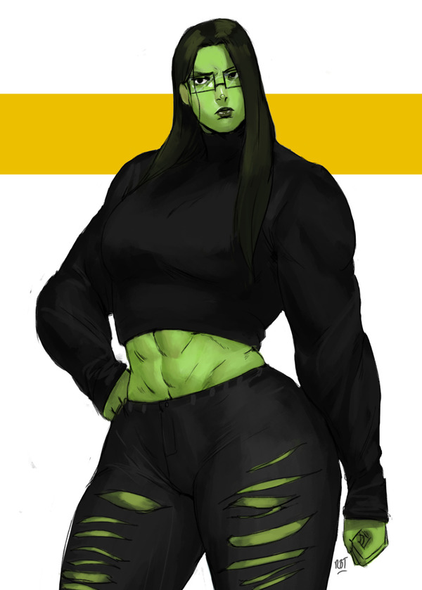 SHE-HULK - Redandblacktac, Art, Strong girl, Sleep-Sleep, She-Hulk, Marvel, Longpost