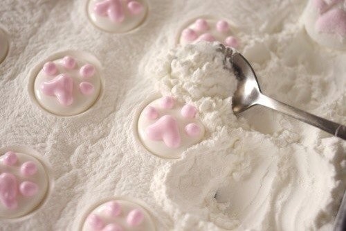 Marshmallows in the form of cat paws. - Marshmallow, Marshmallow, Recipe, Kitchen, Yummy, Yummy, Paws, cat, Longpost