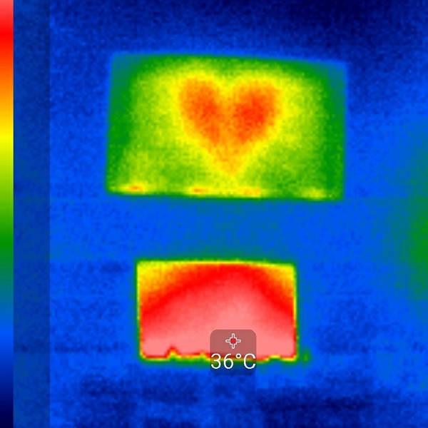 Сердечко в телевизоре - Моё, Термограмма, Телевизор, Монитор