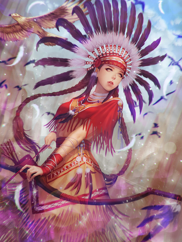 Native American girl ,  , Npye13