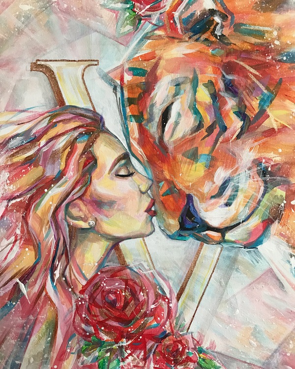 V-virgo - My, Art, Tiger, Girls, Painting