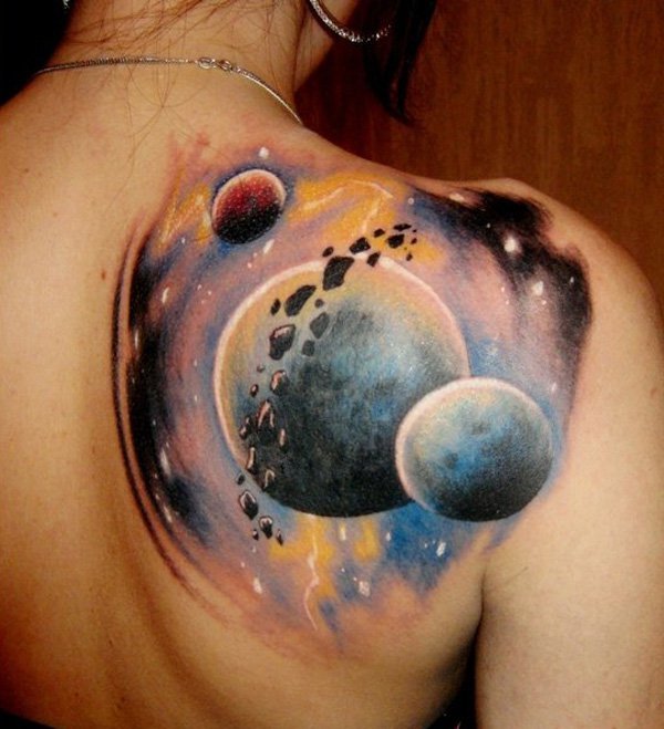 Baby, you're just space! - Tattoo, Longpost, Space, Stars, Planet, Sky, Stars