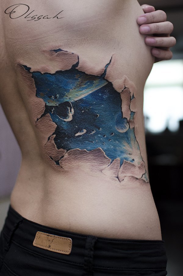 Baby, you're just space! - Tattoo, Longpost, Space, Stars, Planet, Sky, Stars