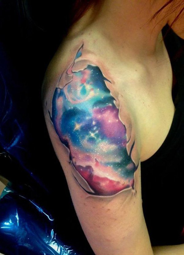 Baby, you're just space! - Tattoo, Longpost, Space, Stars, Planet, Sky, Stars