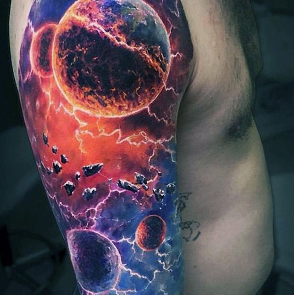 Baby, you're just space! - Tattoo, Longpost, Space, Stars, Planet, Sky, Stars