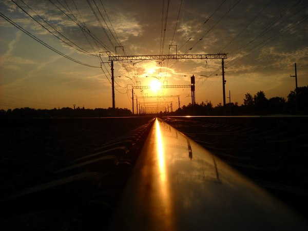 A little summer sunset - My, Railway, Railway