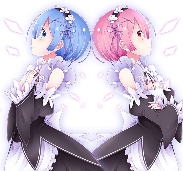 Re:Zero. Rem/Ram. Anime Art. - Аниме, Ранобэ, Rem, Ram, Anime Art, Re:Zero Kara, Rem (Re:Zero Kara), Ram (Re:Zero Kara)