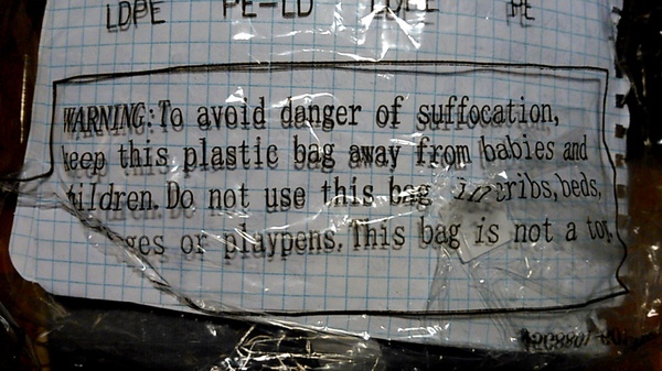 A bag for children is not a toy! - My, Package, Safety, Safety engineering, Warning, Mince, Warning