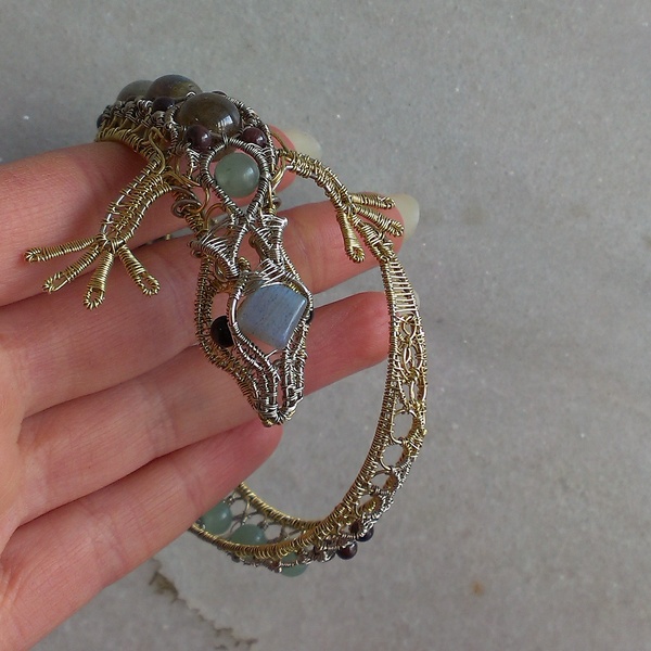 My wire creature. Part 6: Lizard Bracelet - My, , Wire wrap, Handmade, Lizard, Animals, Creative, Decoration, Longpost