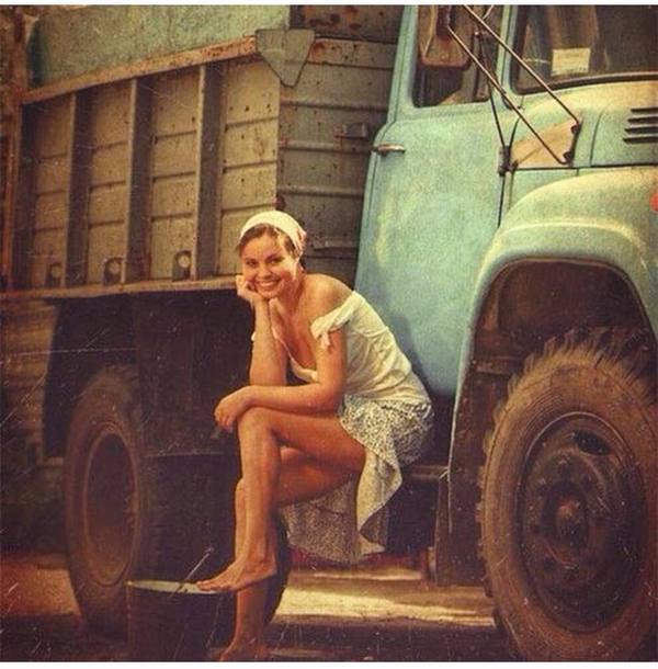 Soviet beauty - Beautiful girl, the USSR, ZIL-130