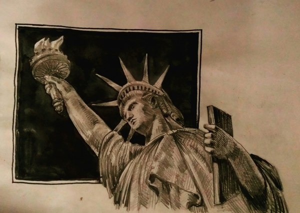 Freedom - in the tape - My, Drawing, Liberty, Mikolart