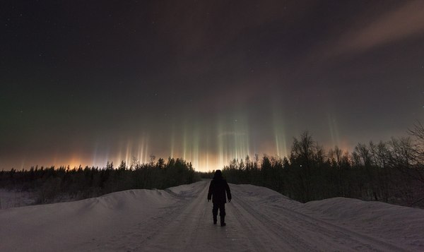 Arrival - Lamp, North, freezing, Night, Light poles, Sky