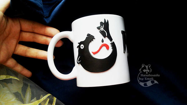 Mugs with company logo to order)) - My, Кружки, Decor, Logo, Handmade, Polymer clay, , 