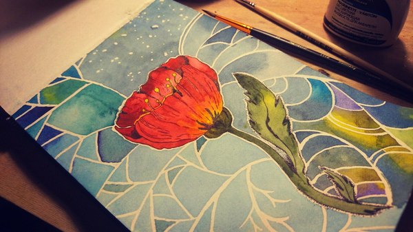 flower in winter - My, Sketchbook, Flowers