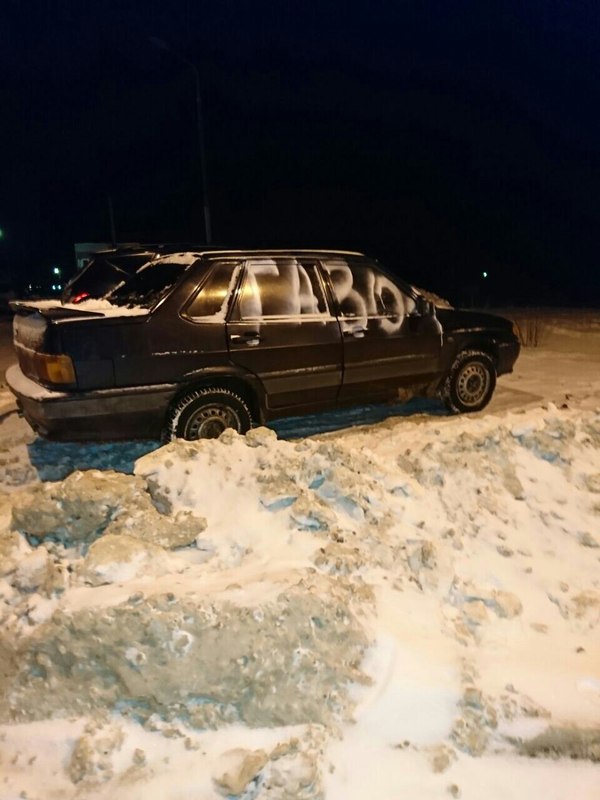 In Serpukhov, an unknown vandal is fighting against parking violations. - Video, Serpukhov, Lawn, Paints, Traffic rules, Vertical video, Longpost