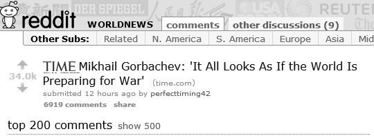 And now I will say without a piece of paper ... - Gorbachev, Politics, Reddit, Comments, Screenshot, Mikhail Gorbachev