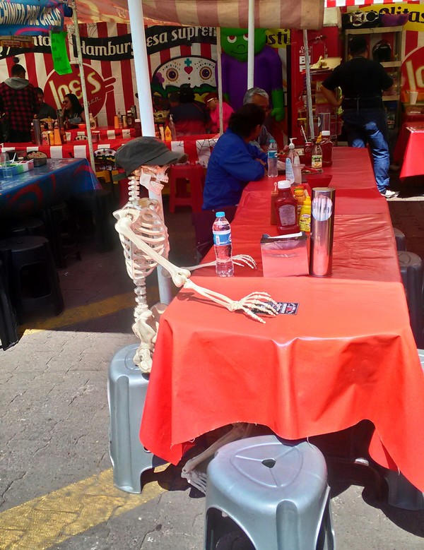 Not very fast service - My, Skeleton, Mexico, Public catering, Travels, Humor, Black humor