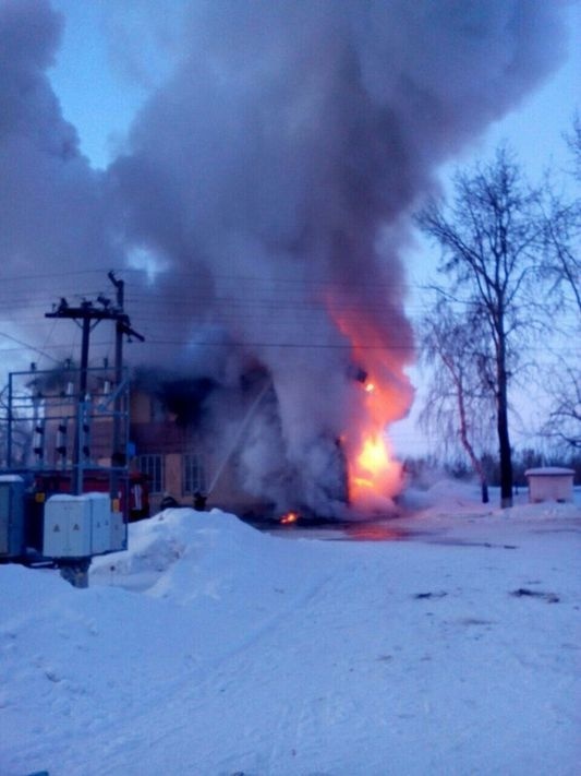 Burn, station, clear. - Umet, Tambov Region, Fire, , , Railway station, Longpost, Video