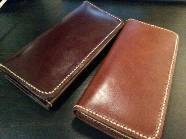 One of the first leather works - My, Leather, Leather, Purse, Wallet, Leather products, Handmade, Longpost