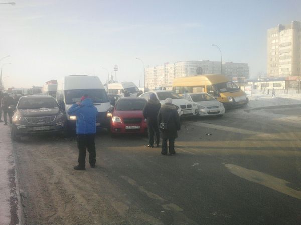 Chelny flash mob accident on the entire strip - Crash, , Winter, Car, Naberezhnye Chelny, Road