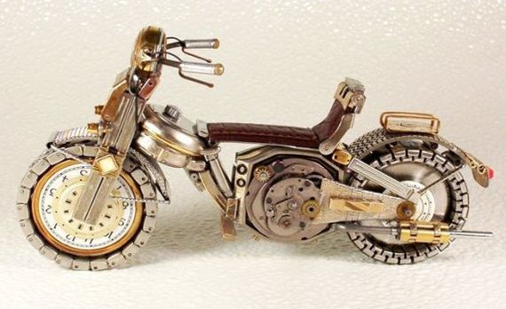 Motorcycles from watch elements - Clock, Motorcycles, Longpost, Craft, Craft, Moto