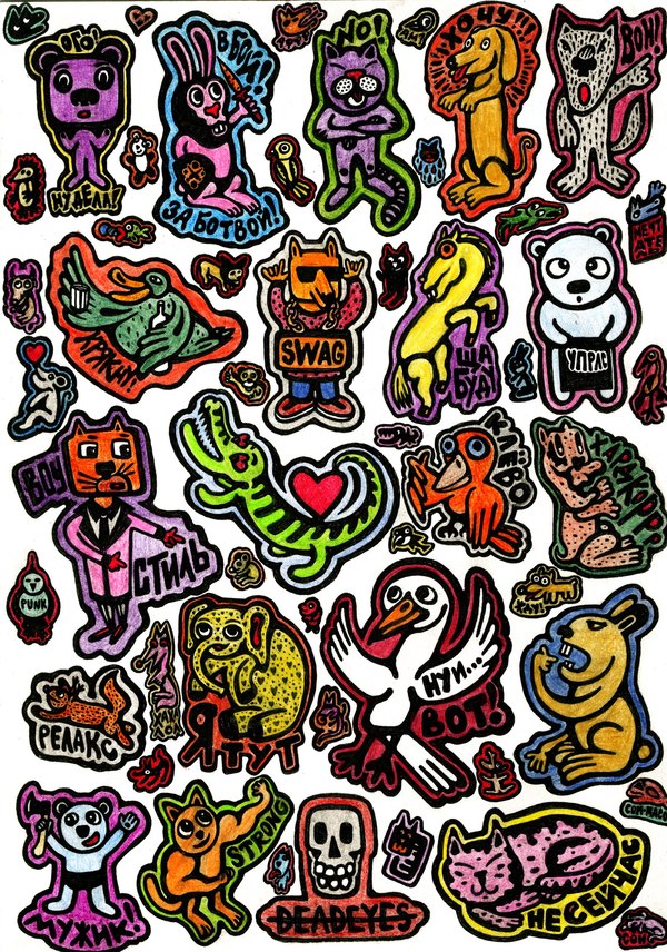to stickers - My, Art, Artist, Drawing, Creation, My, Stickers