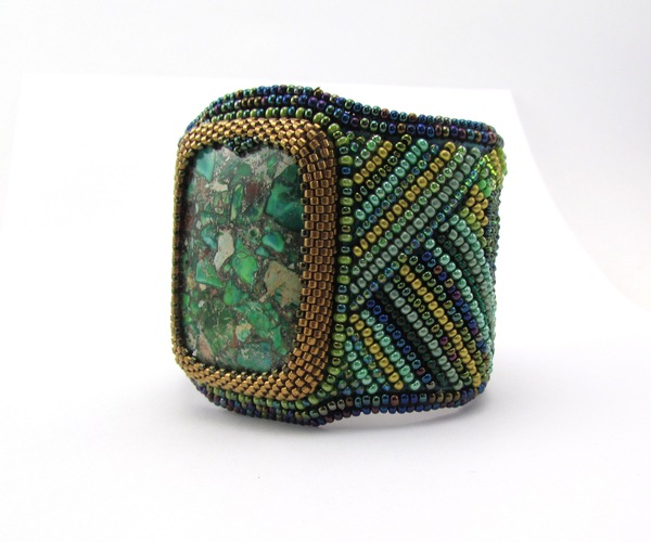 Bracelet Forest thicket - My, Needlework, A bracelet, Beads, Handmade, Decoration, Green, Beadwork, Longpost