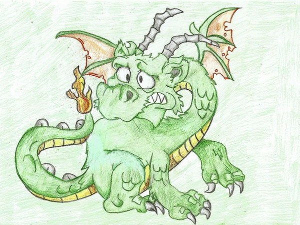 The Dragon ;) - My, Drawing, Colour pencils, The Dragon