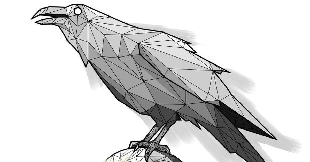 Полигональный дракон схема. Полигональная птица. Полигональная ворона. Ворон полигональный. Геометрические рисунки птиц.