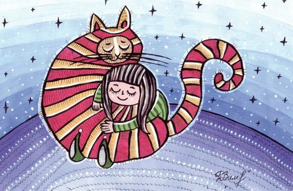 Author: Diana Ziemens - cat, Girl, , 